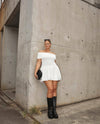 Hollow-Out Off-Shoulder Knit Dress