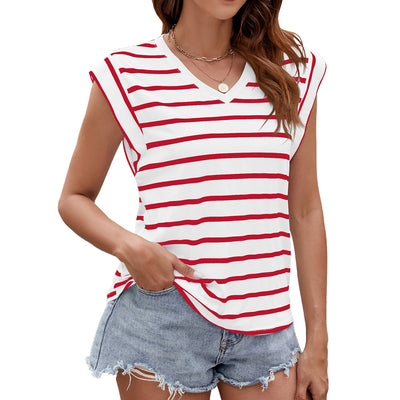 Stripe V-Neck Tank