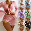 4-Piece Bikini Set with Skirt & Cover-Up