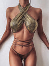 Snake Print Strappy Bikini