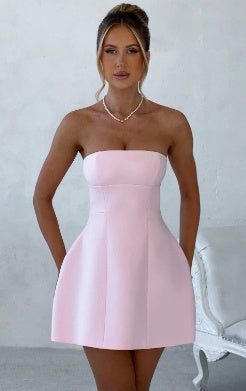 Solid Tube Backless Dress