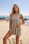 Beach Knit Set: Split Vest & Shorts