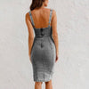 U-Neck Denim Dress with Slit