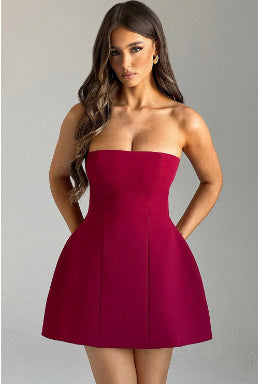 Solid Tube Backless Dress