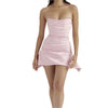 Pleated Satin Tube Dress