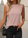 Solid Sleeveless Round Neck Tee