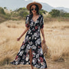 Floral V-Neck Beach Dress