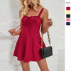 Lace-Up A-Line Mini Dress