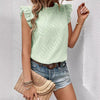 Fashion Ruffle-neck Sleeveless Chiffon Shirt Top Summer Sweet Vest Women's Clothing