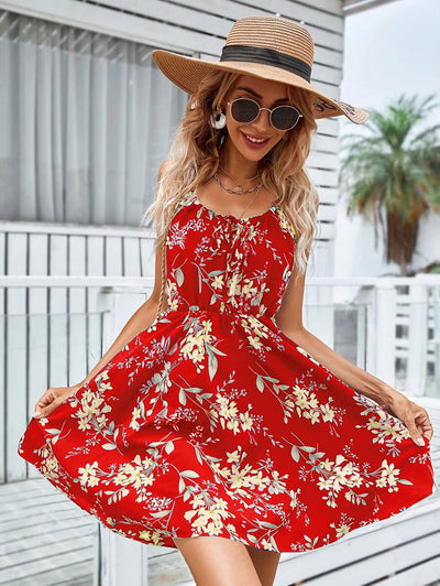 Floral Suspender Dress