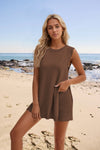 Beach Knit Set: Split Vest & Shorts