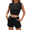 Wave Set: Sleeveless Top & Drawstring Shorts