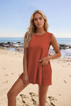 Beach Knit Set: Split Vest & Shorts