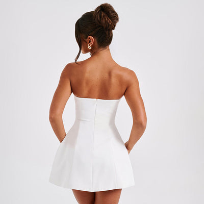 Solid Tube Backless Dress