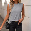 Solid Sleeveless Round Neck Tee