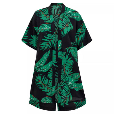 Tropic Set: Leaf Print Top & Shorts