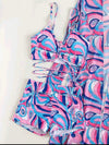 3-Piece Print Bikini & Cardigan Set