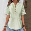 Asymmetric V-Neck Stripe Top