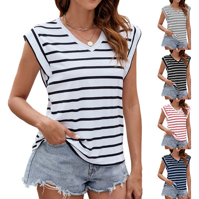 Stripe V-Neck Tank