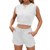 Wave Set: Sleeveless Top & Drawstring Shorts