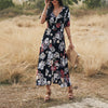 Floral V-Neck Beach Dress